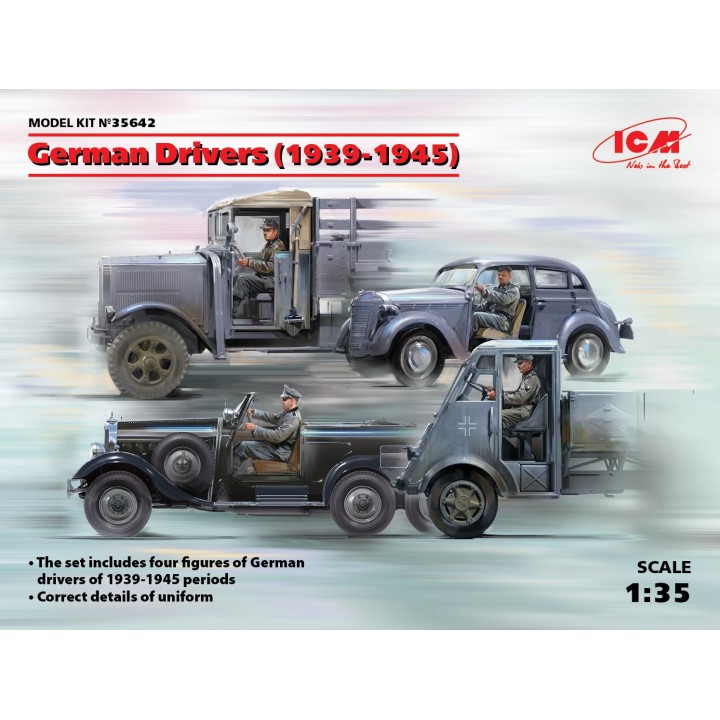 4 CONDUCTORES ALEMANES WWII ICM 1/35