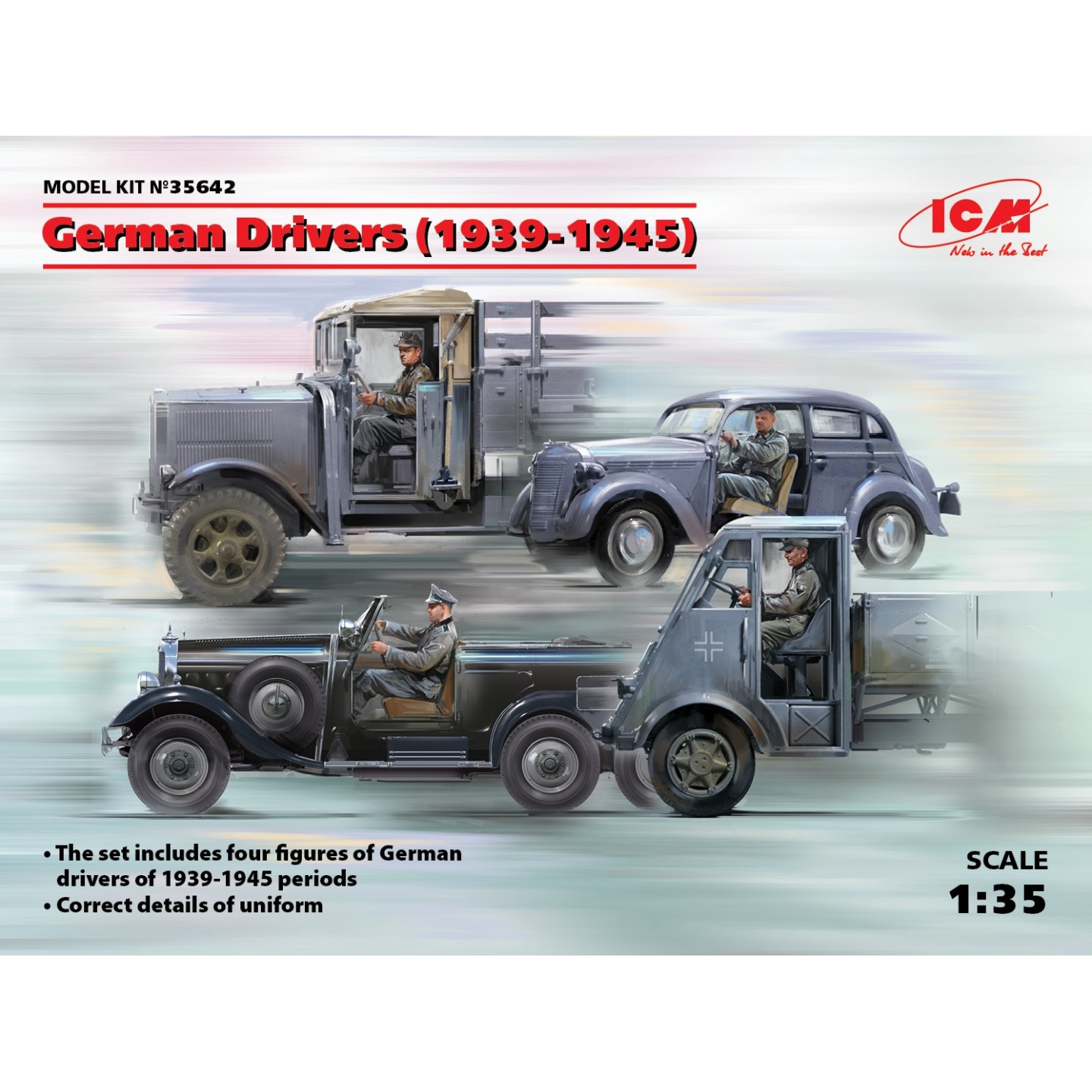 4 CONDUCTORES ALEMANES WWII ICM 1/35