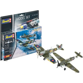 KIT CON PINTURAS MESSERCHMITT Bf109G-10 & SPITFIRE Mk.V REVELL 63710 ESCALA 1/72