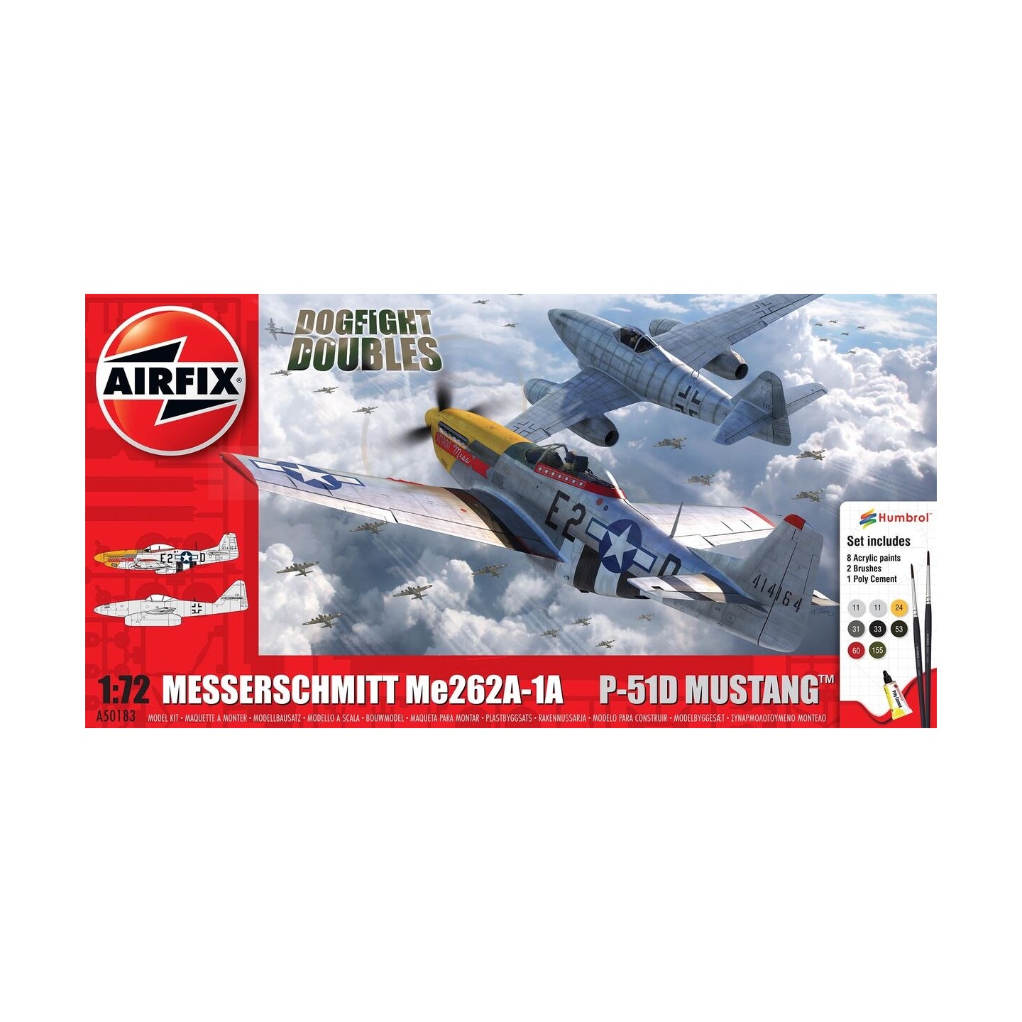 MESSERSCHMITT ME 262A-1A Y P-51D MUSTANG AIRFIX 1/72