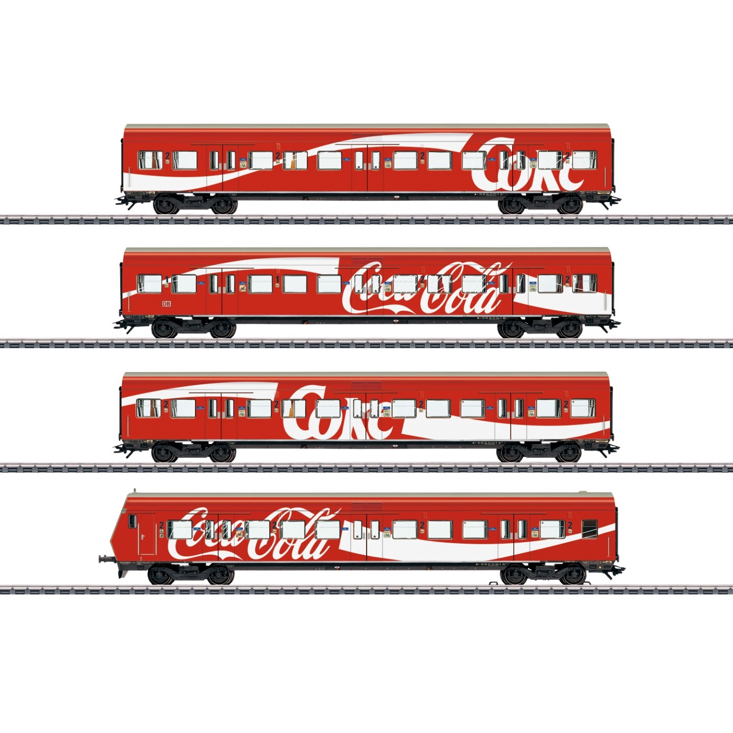SET DE COCHES DE PASAJEROS CERCANIA COCA COLA" MARKLIN 43890 ESCALA H0"