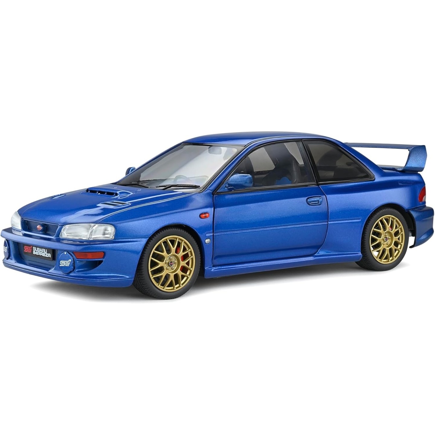 SUBARU IMPREZA 22B STI 1998 AZUL METALIZADO SOLIDO S1807401 ESCALA 1/18