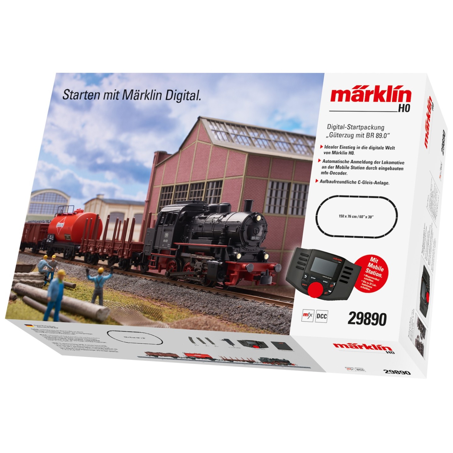 SET DE INICACIÓN MARKLIN DIGITAL CON LOCOMOTORA DE VAPOR MARKLIN 29890 ESCALA H0