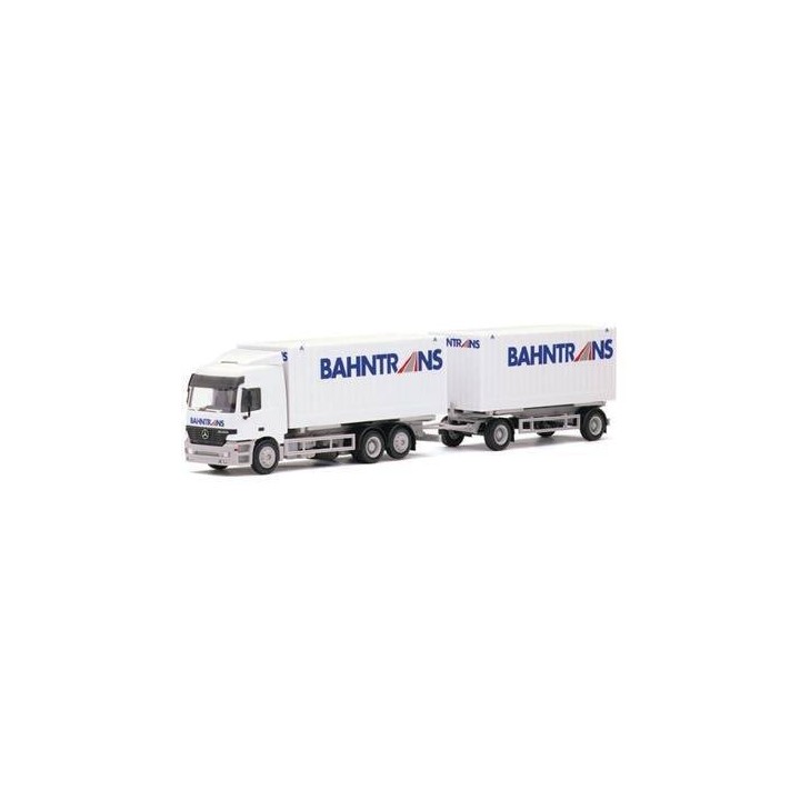 CAMIÓN CON REMOLQUE BLANCO HERPA 144155 ESCALA 1/87
