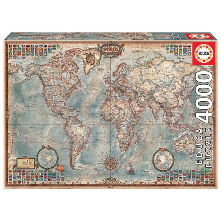 PUZZLE EL MUNDO MAPA POLITICO 4000 EDUCA 14827