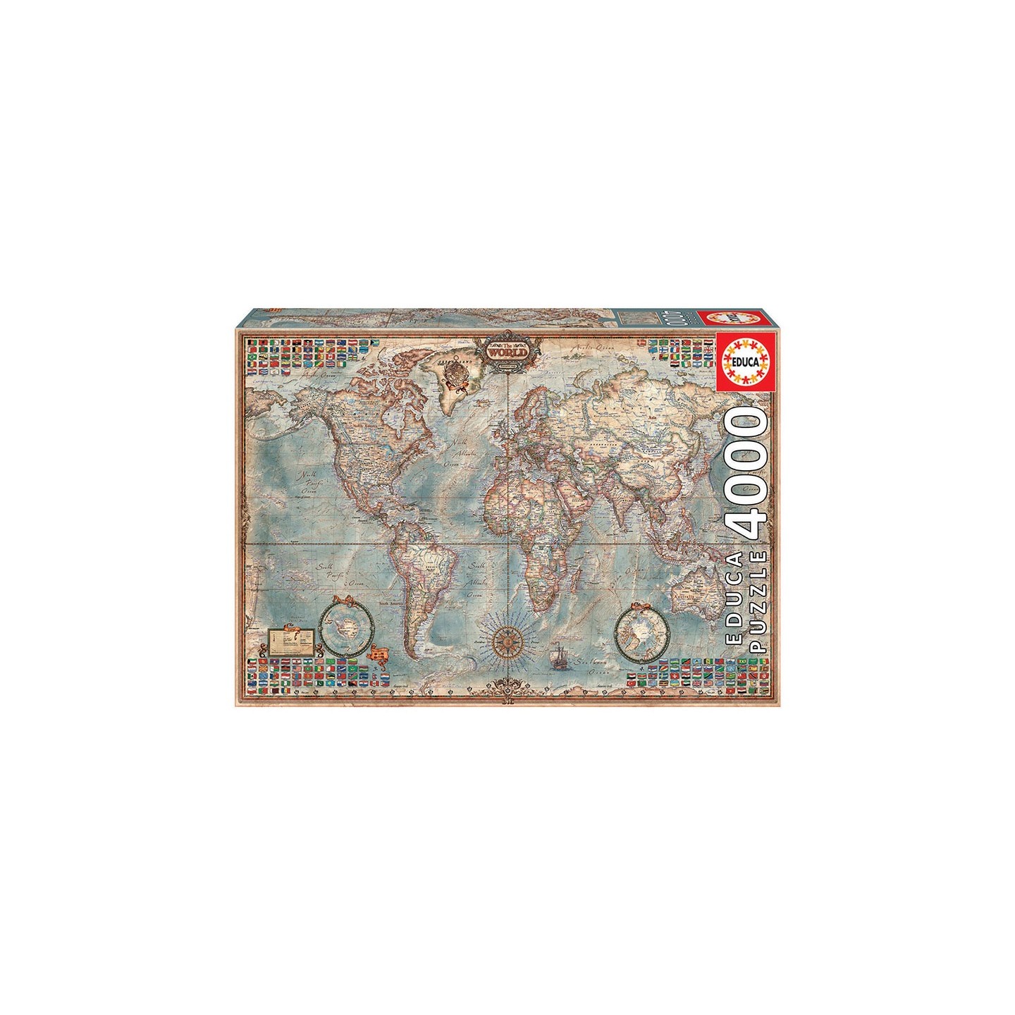 PUZZLE EL MUNDO MAPA POLITICO 4000 EDUCA 14827