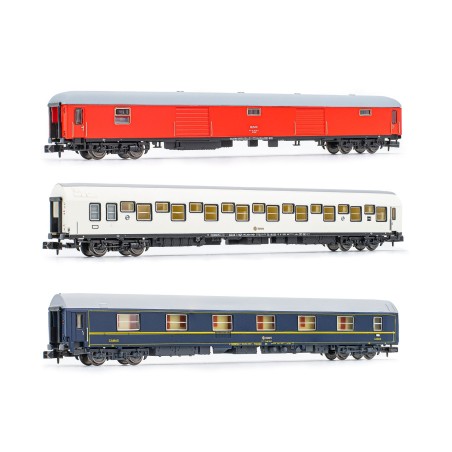 SET 3 COCHES T2 AZUL, T2 BLANCO Y FURGON D8 ARNOLD HN4345 ESCALA N
