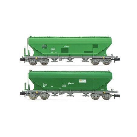 SET 2 VAGONES TOLVA VERDES RENFE ARNOLD HN6624 ESCALA N