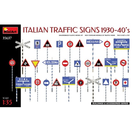 SEÑALES DE TRAFICO ITALIANAS 1930 MINI ART 1/35