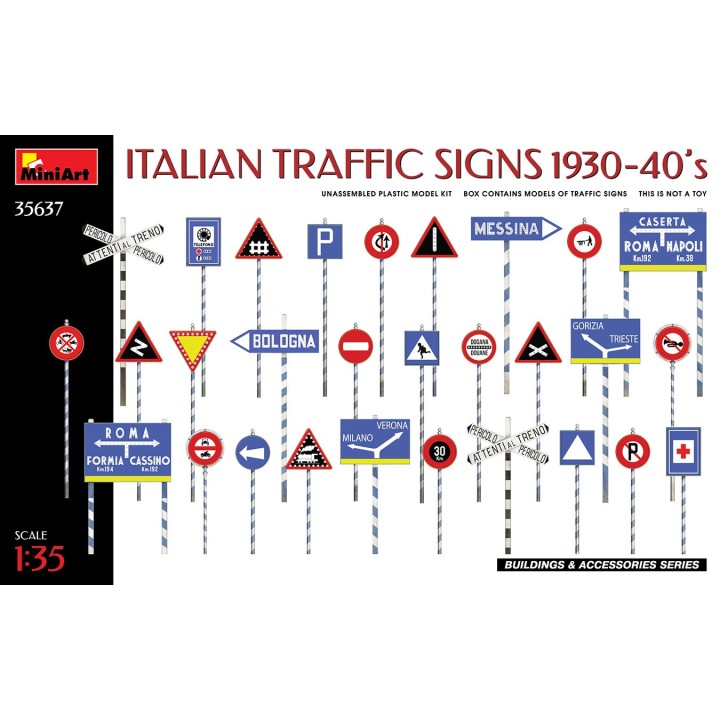 SEÑALES DE TRAFICO ITALIANAS 1930 MINI ART 1/35