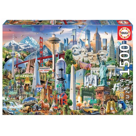 PUZZLE SIMBOLOS DE NORTE AMERICA 1500 PIEZAS EDUCA 17670