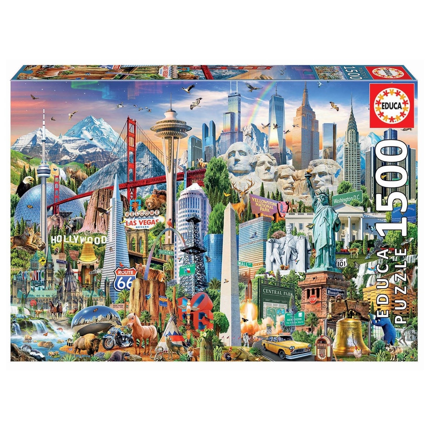 PUZZLE SIMBOLOS DE NORTE AMERICA 1500 PIEZAS EDUCA 17670