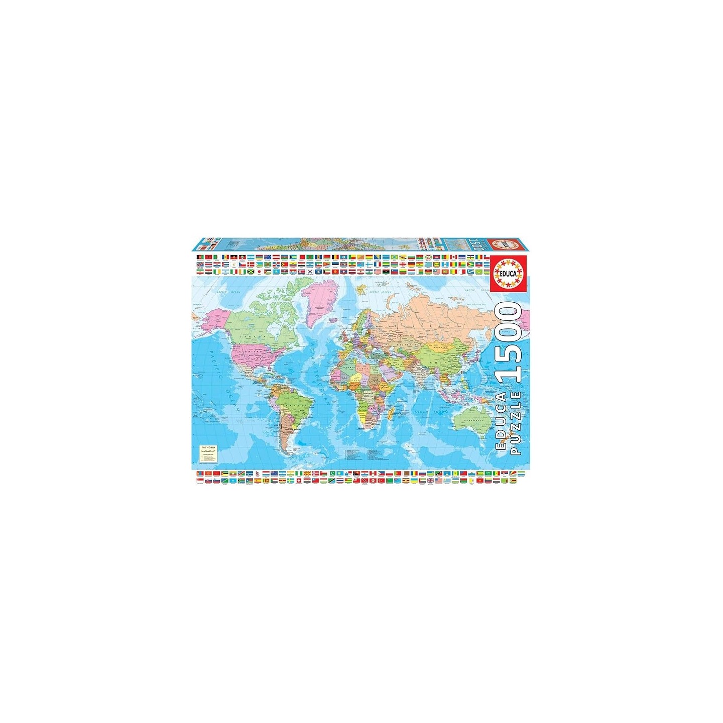 PUZZLE MAPAMUNDI POLITICO 1500 PIEZAS EDUCA 18500