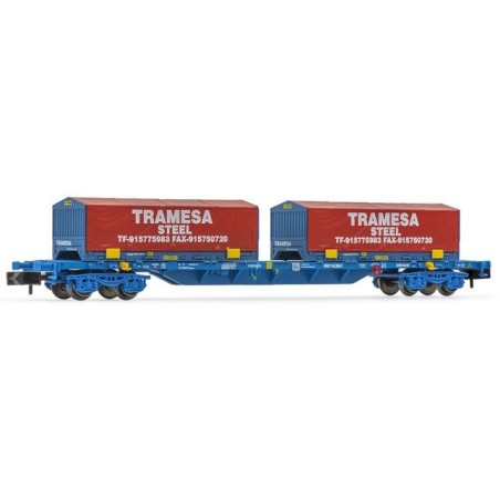 VAGON PLATAFORMA CON CONTENEDORES TRAMESA" RENFE ARNOLD HN6591 ESCALA N"