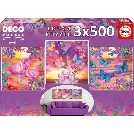 PUZZLE VISTAS TROPICALES 3X500 EDUCA 17