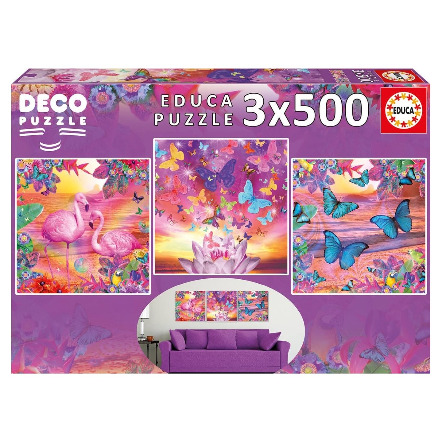PUZZLE VISTAS TROPICALES 3X500 EDUCA 17