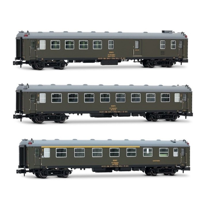 SET 3 COCHES 5000 VERDE OLIVA RENFE ARNOLD HN4477 ESCALA N