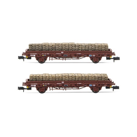 SET 2 VAGONES RENFE CARGADOS CON SACOS DE TABACO ARNOLD HN6581 ESCALA N