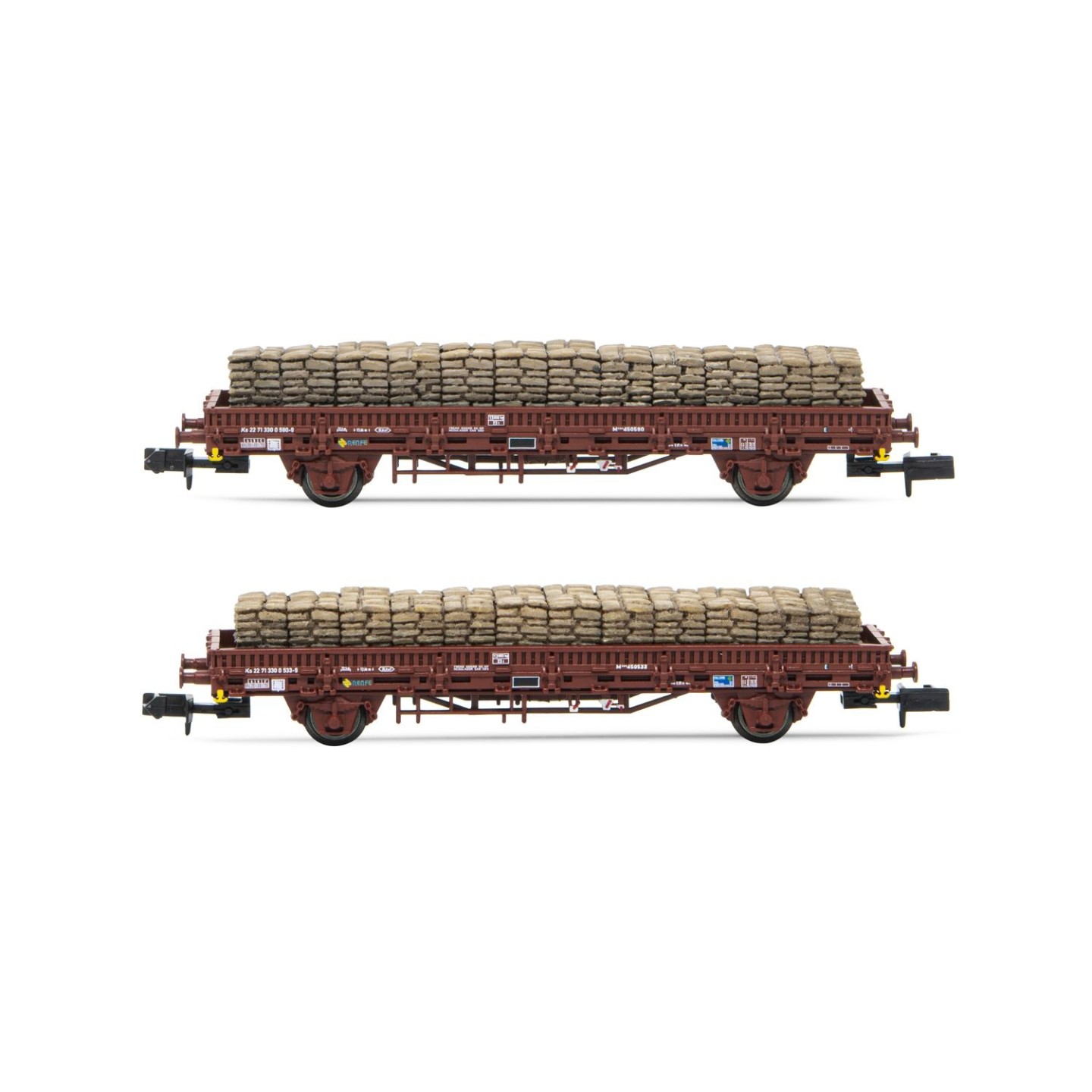 SET 2 VAGONES RENFE CARGADOS CON SACOS DE TABACO ARNOLD HN6581 ESCALA N