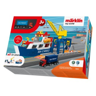 BUQUE DE CARGA Y GRUA PORTUARIA MARKLIN MY WORLD 72223