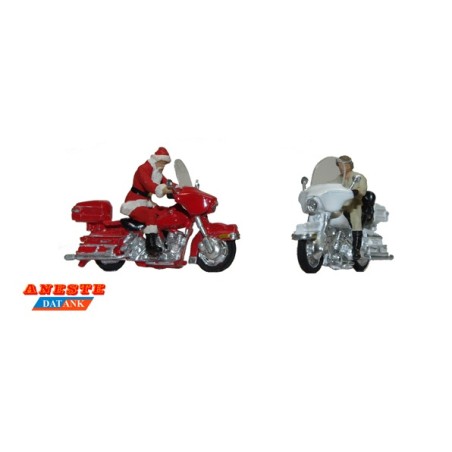 MOTO HARLEY PAPA NOEL Y ROCKER ANESTE 4089 ESCALA H0