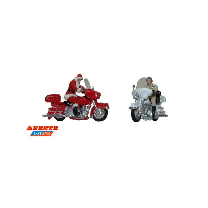 MOTO HARLEY PAPA NOEL Y ROCKER ANESTE 4089 ESCALA H0