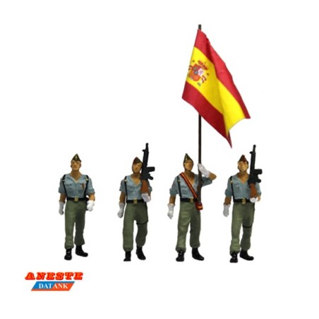 LEGIONARIOS CON BANDERA DESFILANDO ANESTE 4531 ESCALA  H0