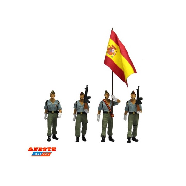 LEGIONARIOS CON BANDERA DESFILANDO ANESTE 4531 ESCALA  H0
