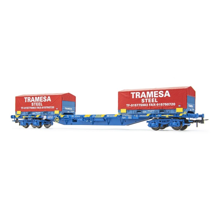 VAGON PORTACONTENEDORES TRAMESA" ELECTROTREN HE6064 ESCALA H0"