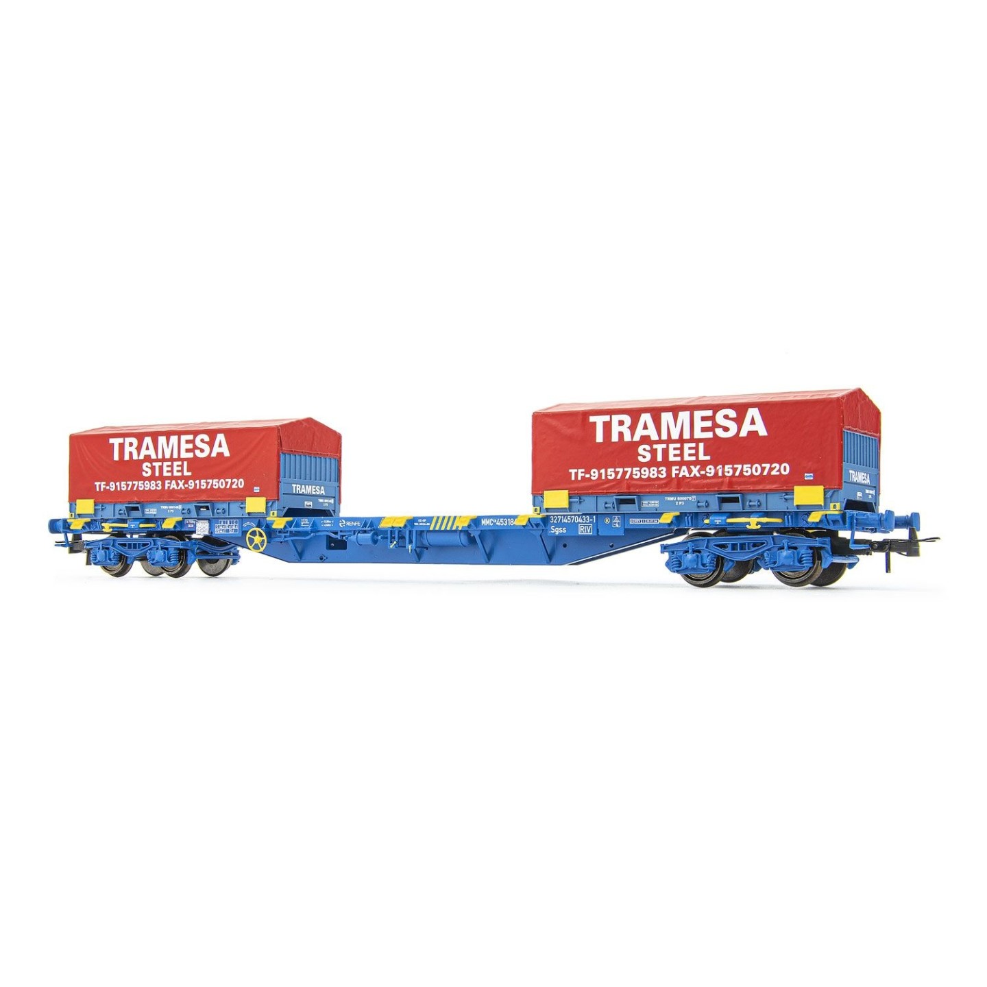 VAGON PORTACONTENEDORES TRAMESA" ELECTROTREN HE6064 ESCALA H0"