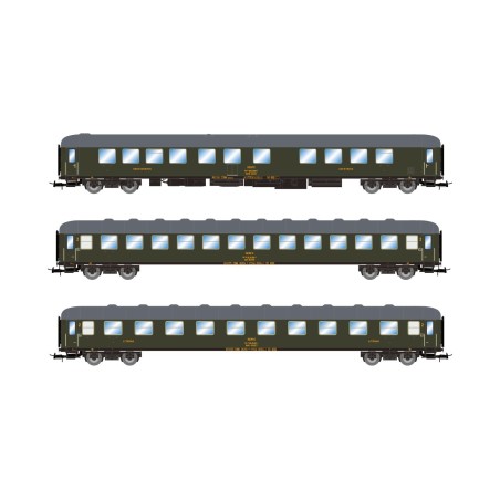 SET 3 COCHES EXPRESO COSTA BRAVA ELECTROTREN HE4020 ESCALA H0