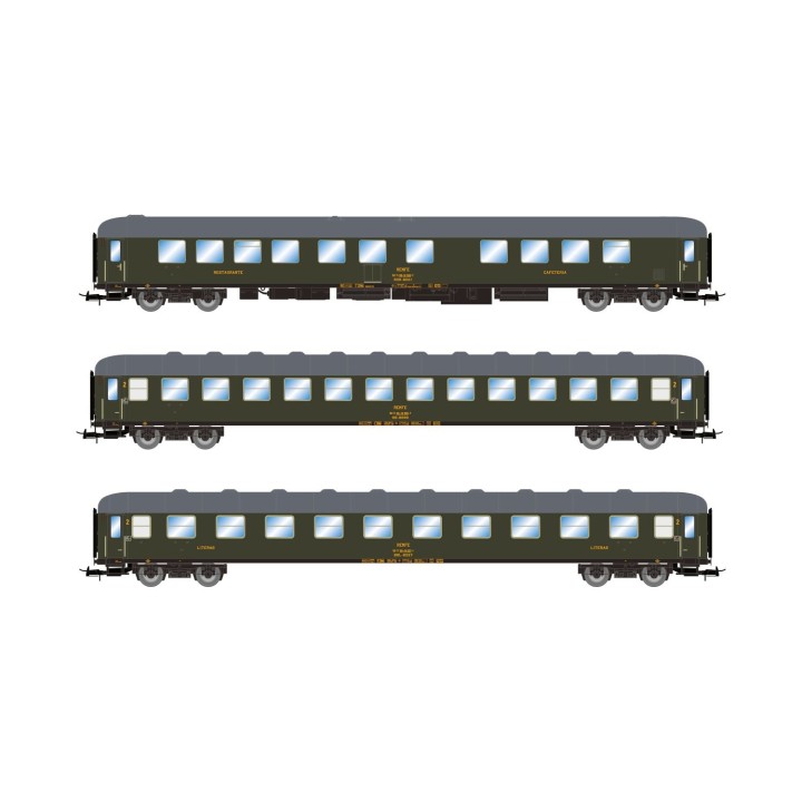 SET 3 COCHES EXPRESO COSTA BRAVA ELECTROTREN HE4020 ESCALA H0