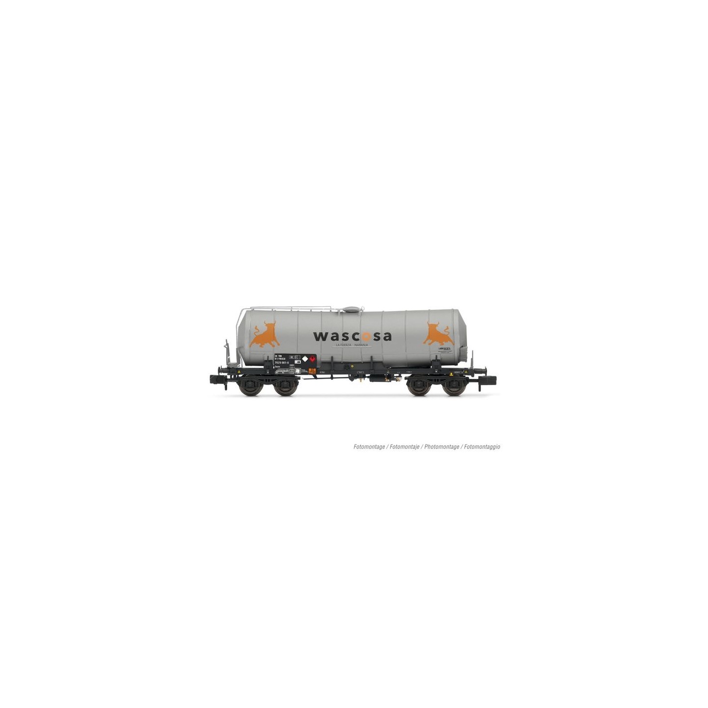 VAGON CISTERNA WASCOSA FUERZA NARANJA" ARNOLD HN6627 ESCALA N"