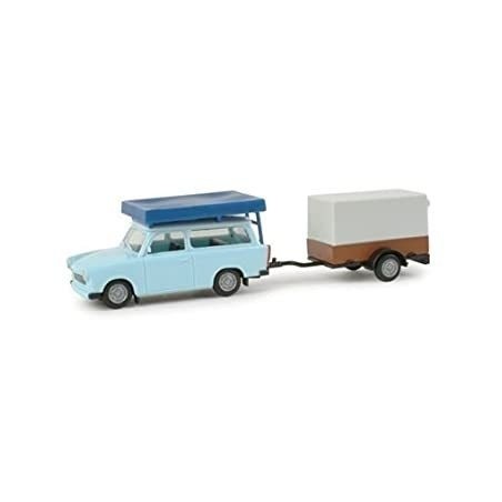 VEHICULO CON REMOLQUE TRABANT 601 HERPA 024280 ESCALA H0
