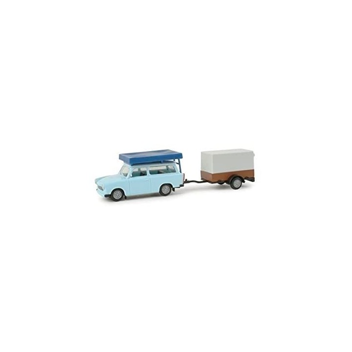 VEHICULO CON REMOLQUE TRABANT 601 HERPA 024280 ESCALA H0