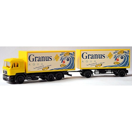 CAMION REMOLQUE GRANUS AQUA HERPA 184106 ESCALA H0