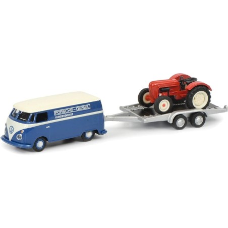 FURGONETA VW CON REMOLQUE Y TRACTOR SCHUCO H0