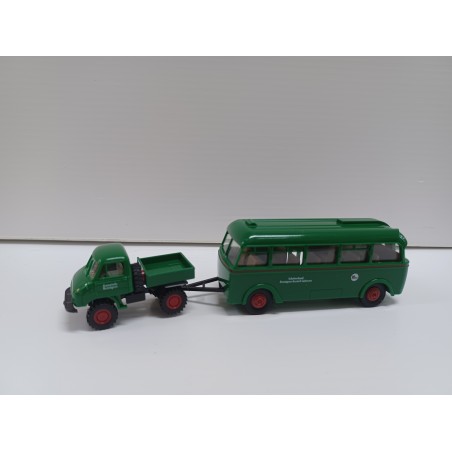 UNIMOG U411 CON REMOLQUE BREKINA H0