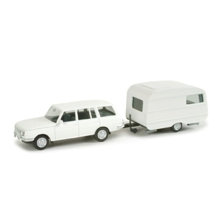 WARTBURG 353 TOURIST CON CARAVANA HERPA H0