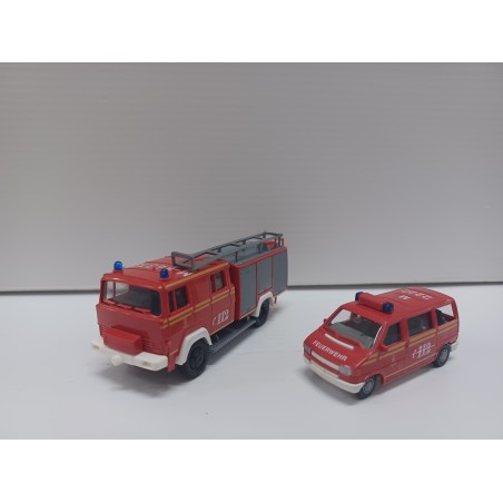 SET 2 VEHICULOS BOMBEROS ROCO H0