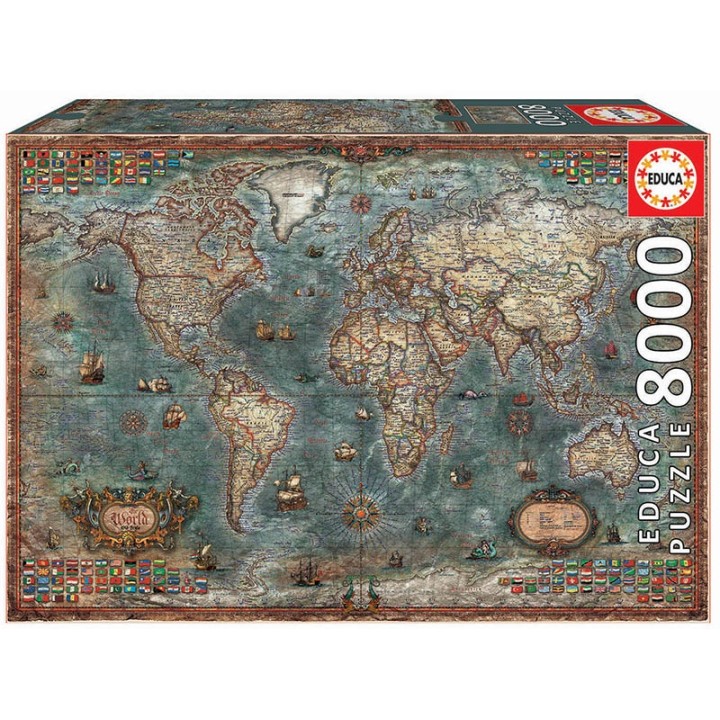 PUZZLE MAPAMUNDI HISTORICO 8000 EDUCA 18017