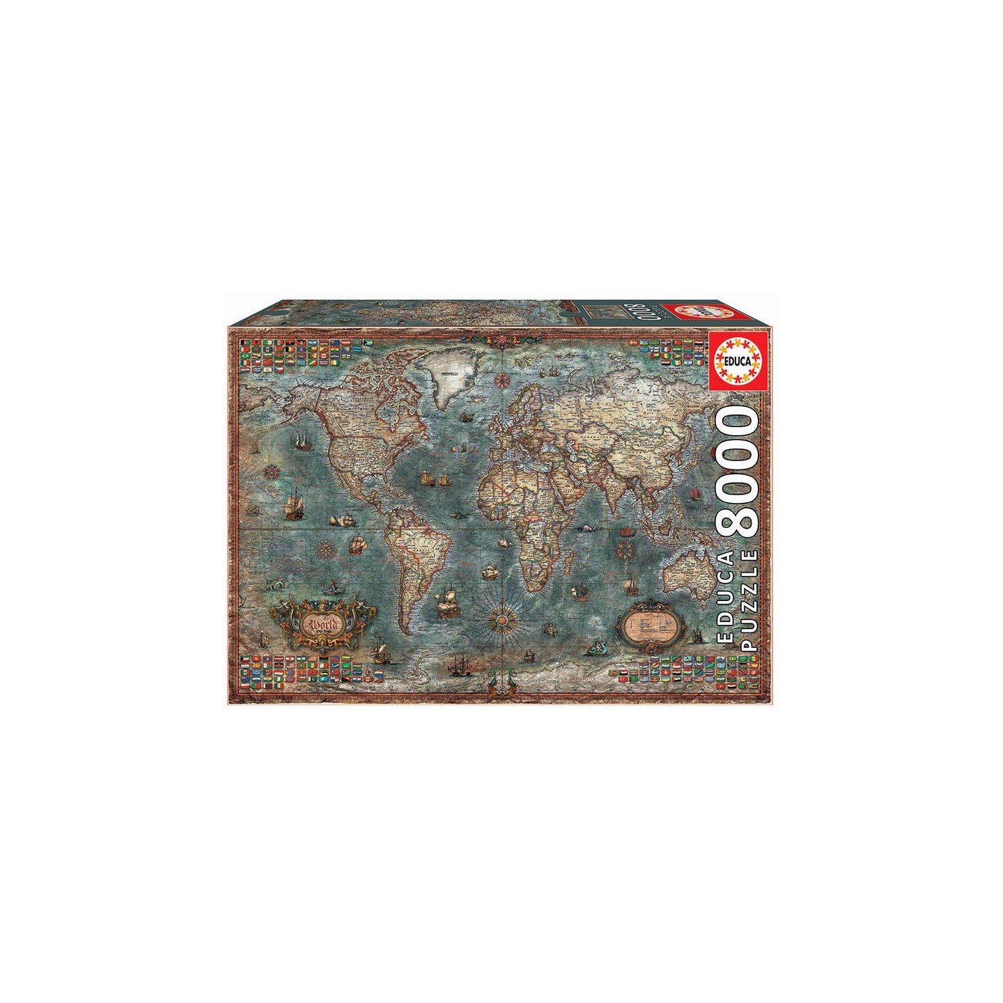 PUZZLE MAPAMUNDI HISTORICO 8000 EDUCA 18017