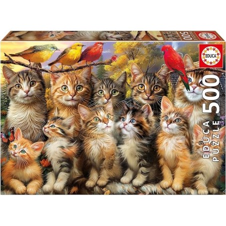 PUZZLE GATITOS Y PAJAROS 500 PIEZAS EDUCA 20241