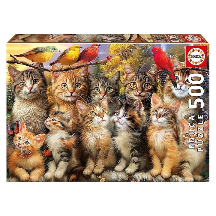 PUZZLE GATITOS Y PAJAROS 500 PIEZAS EDUCA 20241