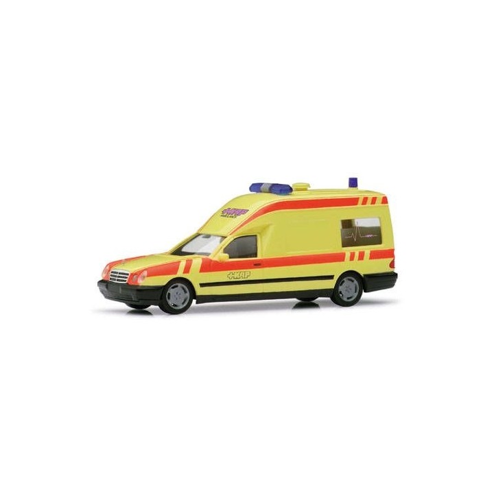 AMBULANCIA MERCEDES W 210 BINZ KTW KAP" HERPA 188821 ESCALA 1/87"