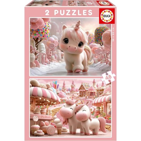 PUZZLE UNICORNIOS DULCES 2X48 PIEZAS EDUCA 20504