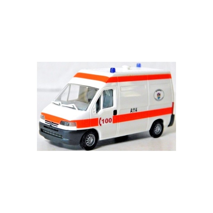 PEUGEOT BOXER AMBULANCIA DE BELGICA BUSCH 47380 ESCALA 1/87