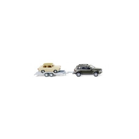 VOLKSWAGEN TOUAREG REMOLCANDO WOLKSWAGEN TRABI WIKING 00974037 ESCALA 1/87