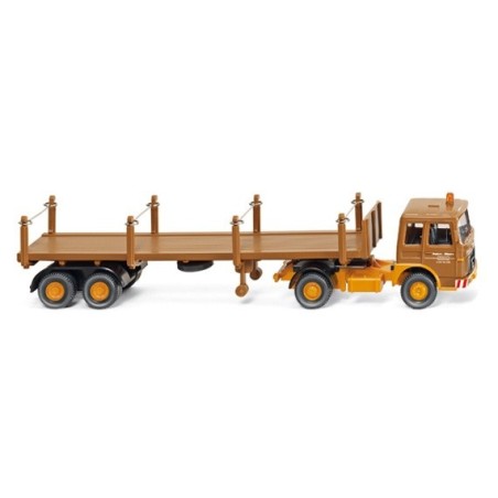 CAMIÓN MAN 19.230 CON REMOLQUE ABIERTO WIKING 051849 ESCALA 1/87