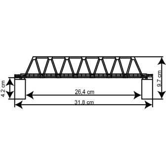 PUENTE RECTO DE ACERO 31,8cm KIBRI 37667 ESCALA N